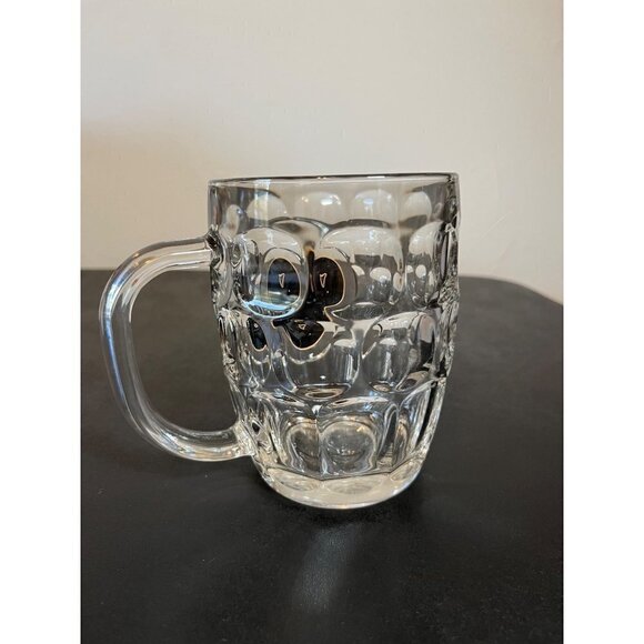 Guinness Clear Dimple Glass Stein Beer Mug Tankard Handle Luminarc Brand - Picture 4 of 8